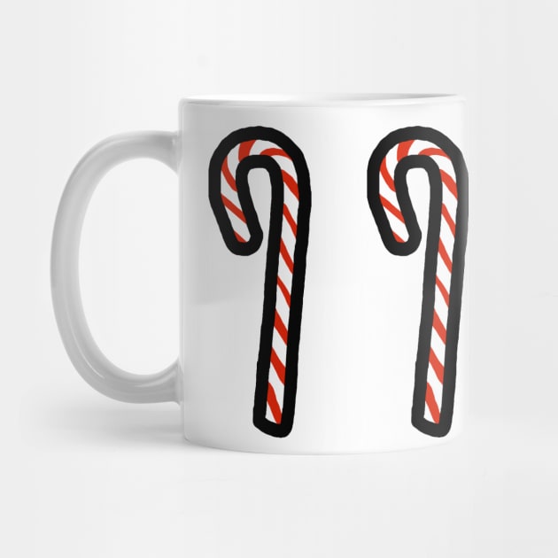 Three Candy Canes Christmas by ellenhenryart